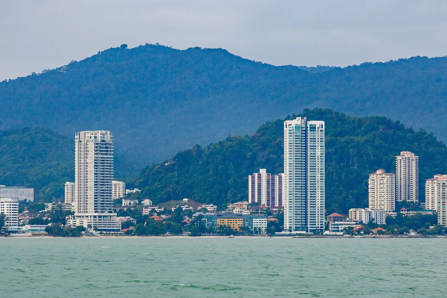 Penang, Malaysia: Penang Waterfront, seen from the ferry to Pulau Langkawi