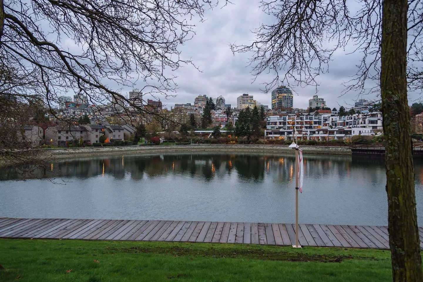 Vancouver Skyline from Ron Basford Park, Granville Island. Vancouver, Canada